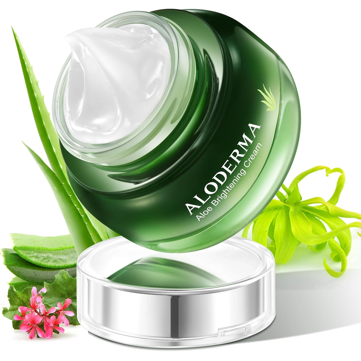 Crema facial iluminada con aloe vera 80% orgánico Aloderma