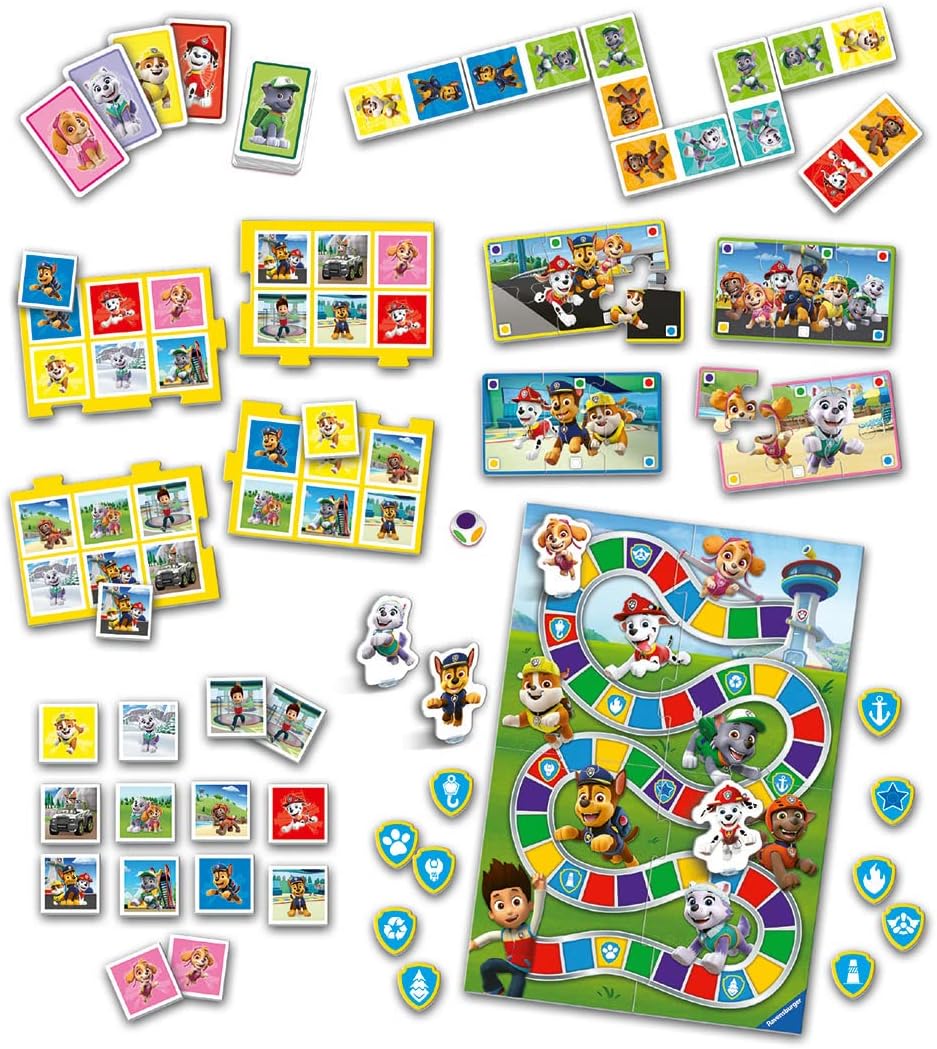 Compendio de Juegos Paw Patrol Ravensburger 6 en 1 para Niños