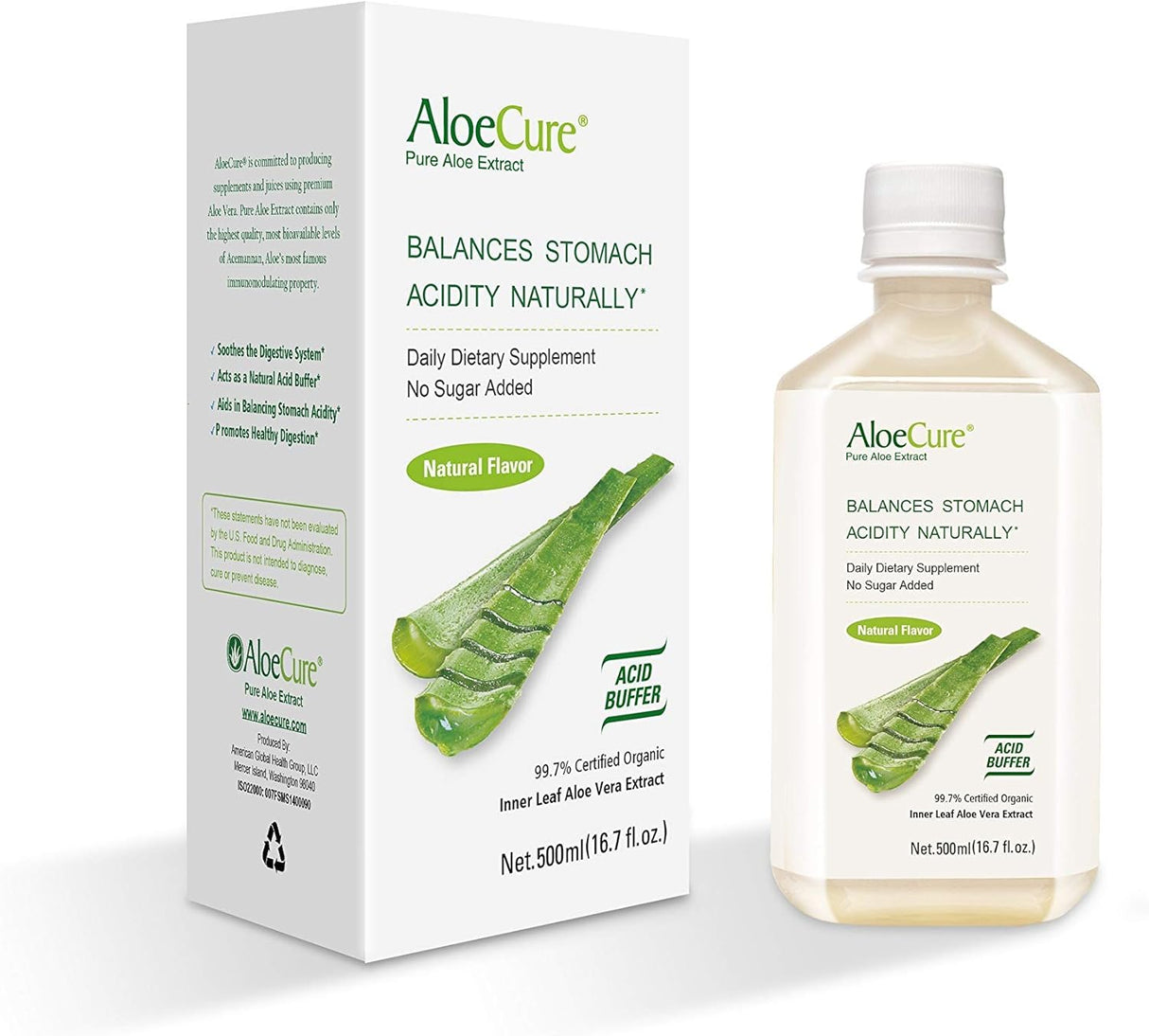 Suplemento Jugo puro de aloe vera certificado USDA 16.9fl
