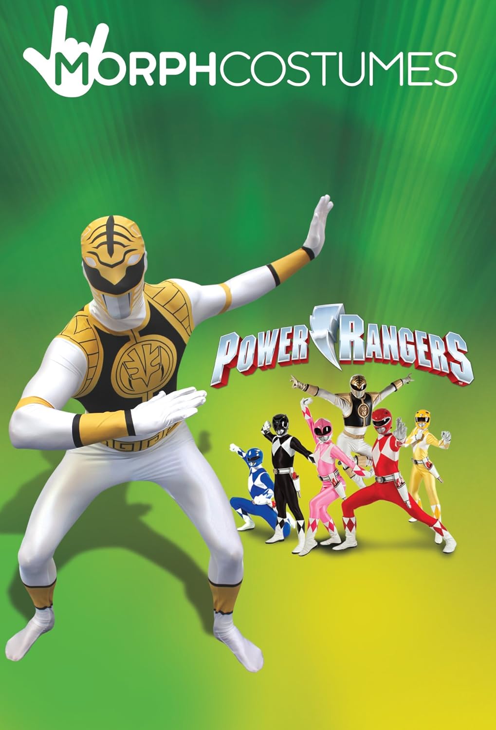 Disfraz de Power Ranger blanco para adultos.