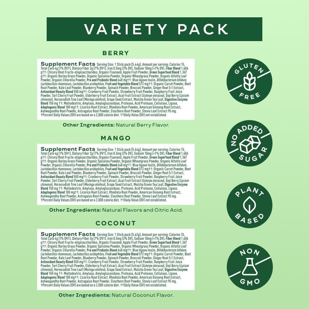 Polvo de Superalimentos Bloom, Enzimas Digestivas, 15 Sticks