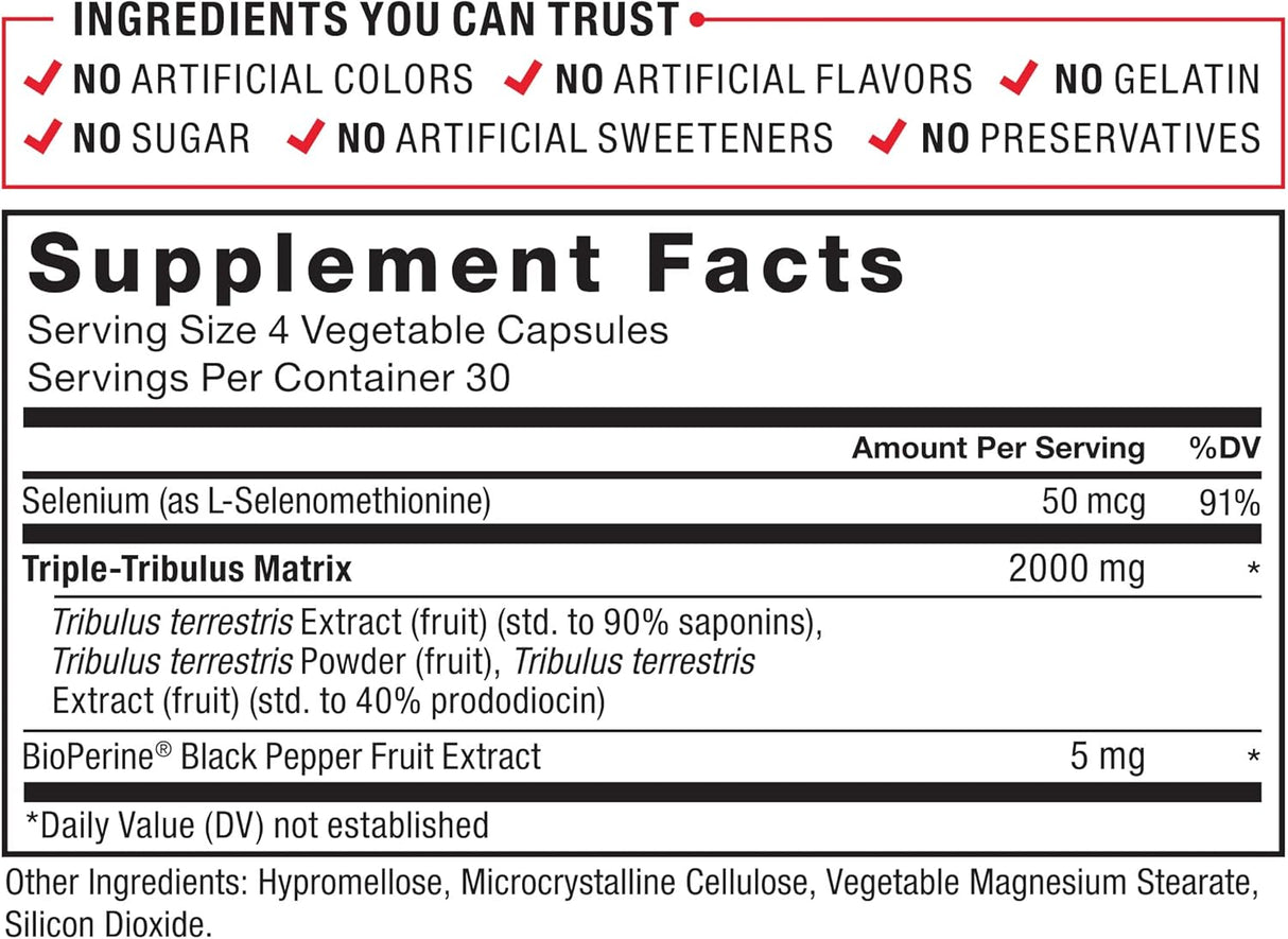 Suplemento Tribulus Terrestris Max refuerzo de testosterona