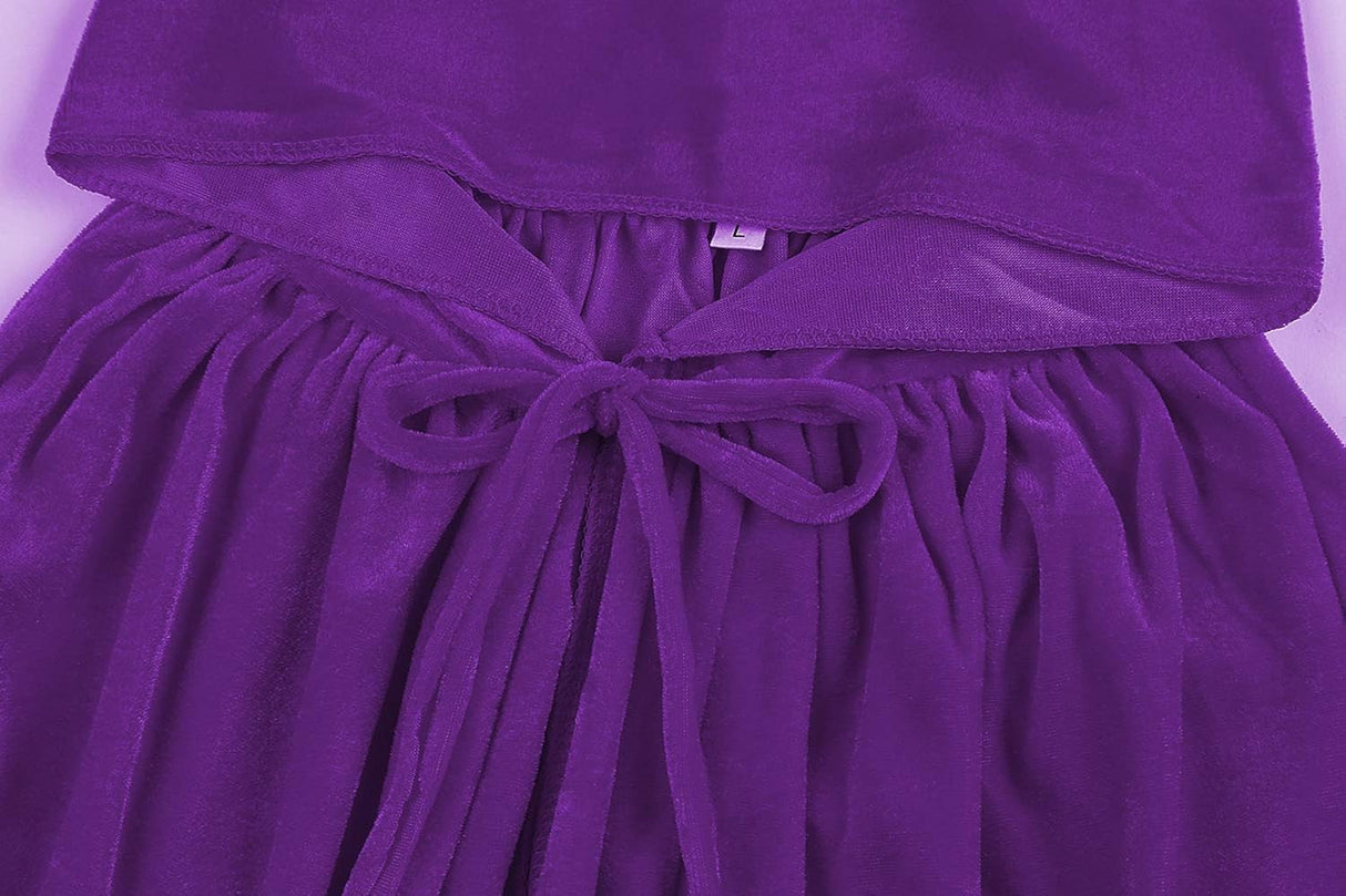 Disfraces de Capa de terciopelo con capucha morada talla S