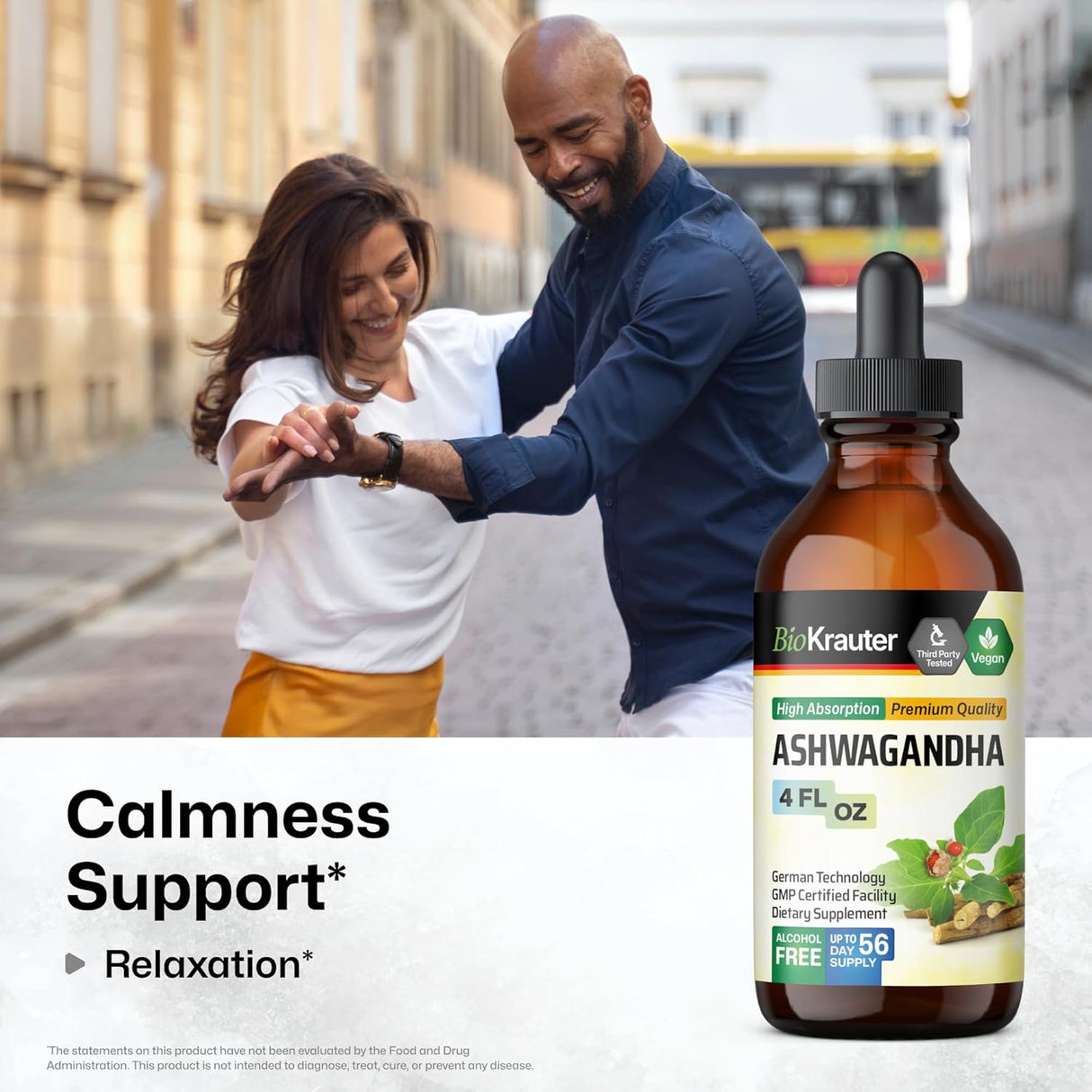 Gotas de Ashwagandha - Suplemento Calmante - 4 Fl.Oz.