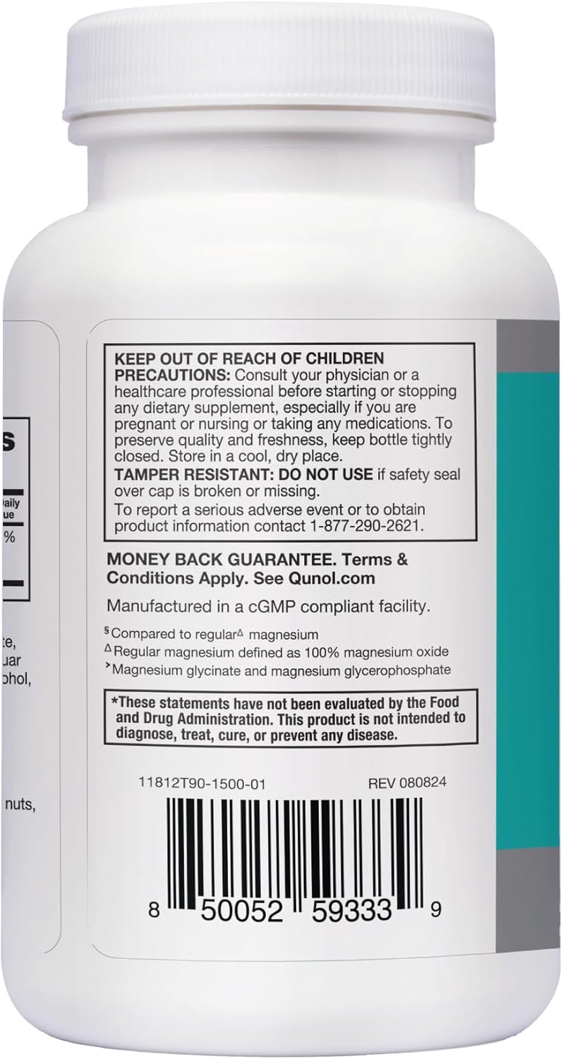 Qunol Magnesio Glicinato Complejo, 250mg, 90 cápsulas