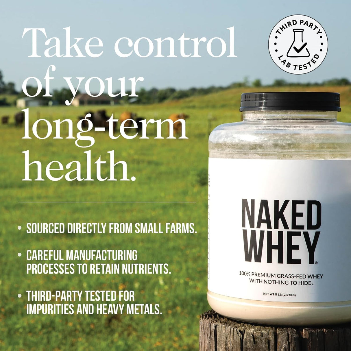 Proteína de Suero Naked Vanilla 1Lb, 3 Ingredientes Naturales