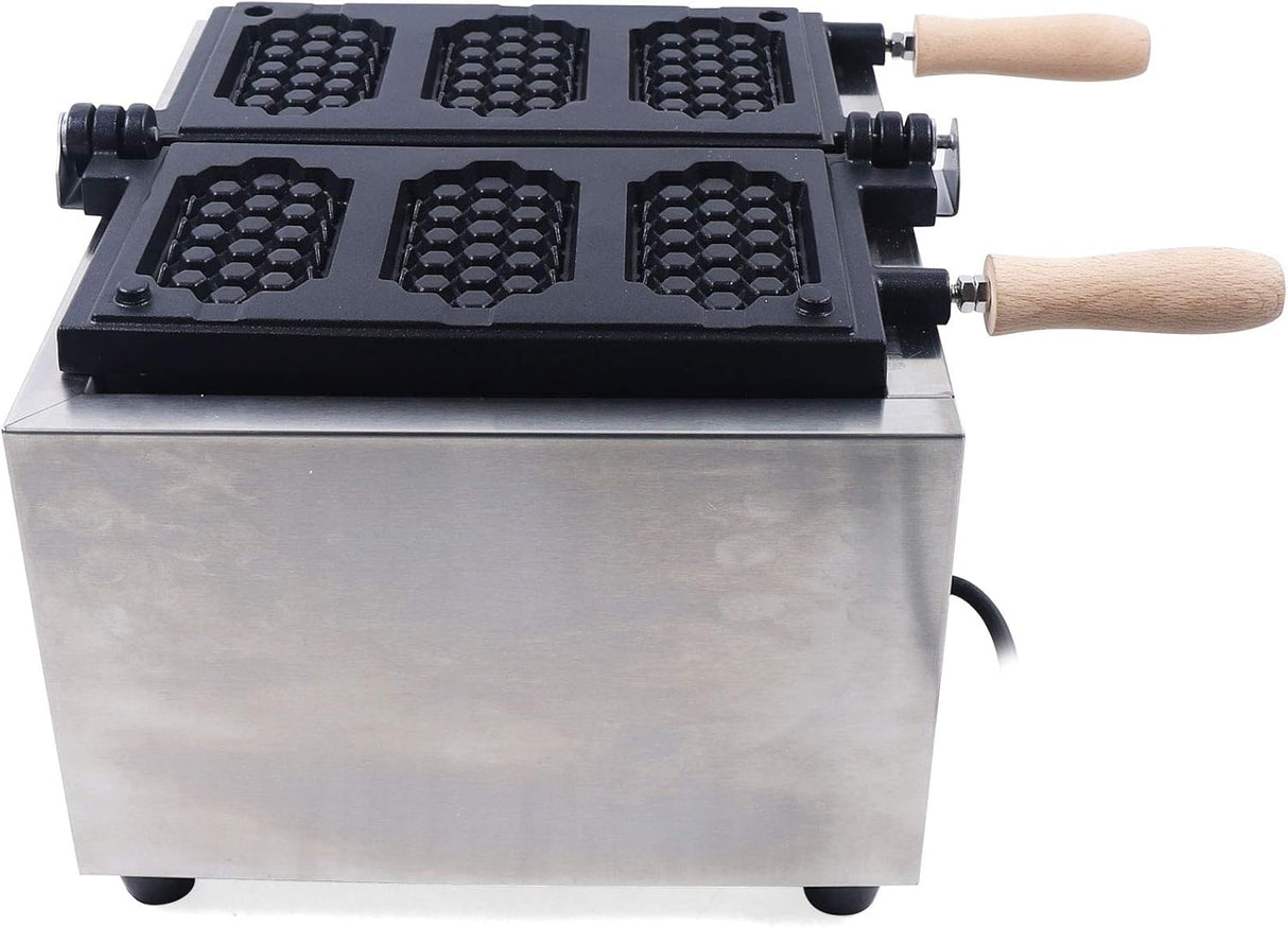 Máquina de Waffles Eléctrica 1500W, Honeycomb, 110V