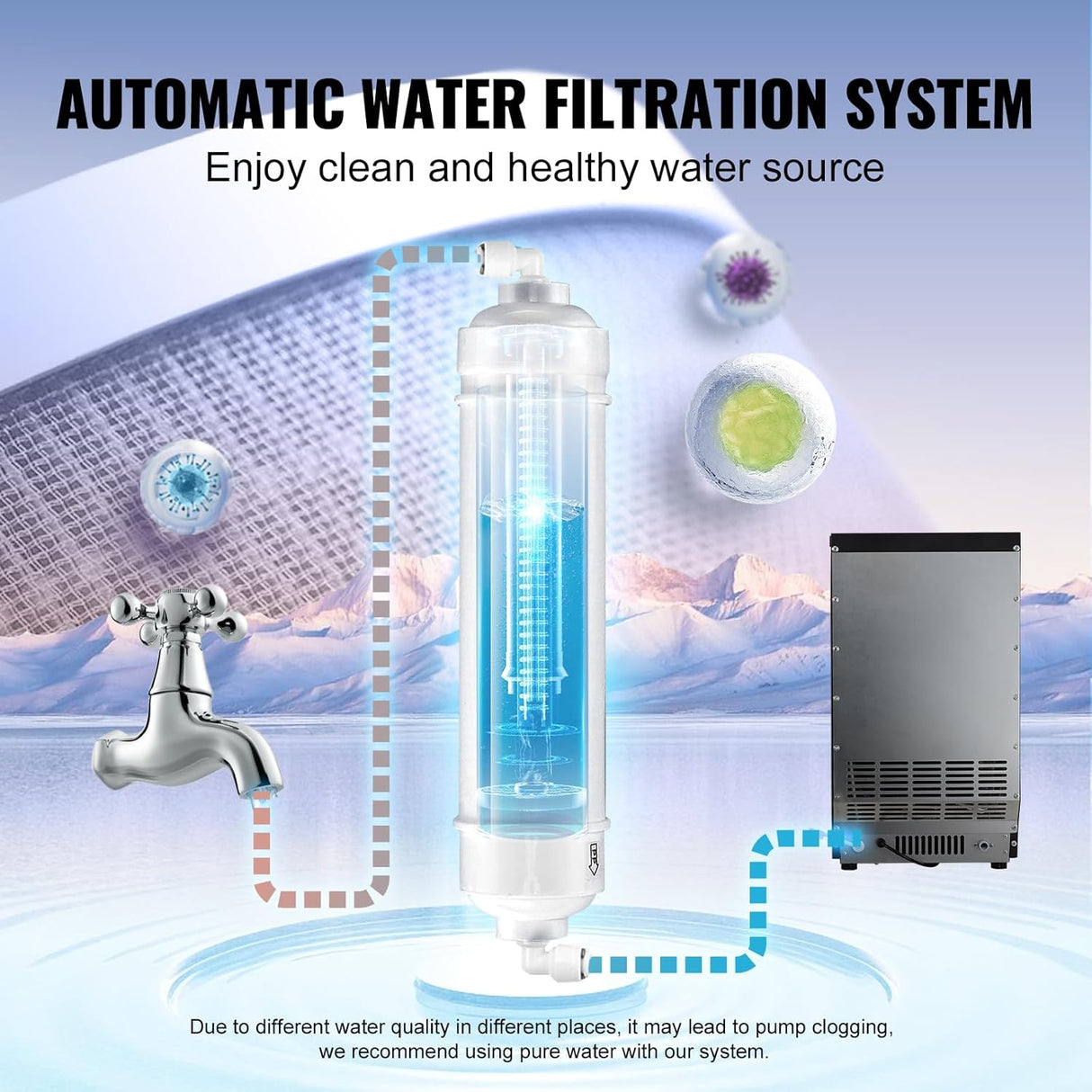 Máquina de Hielo, 70 lbs/24H, 36 Cubos en 12-15 Minutos