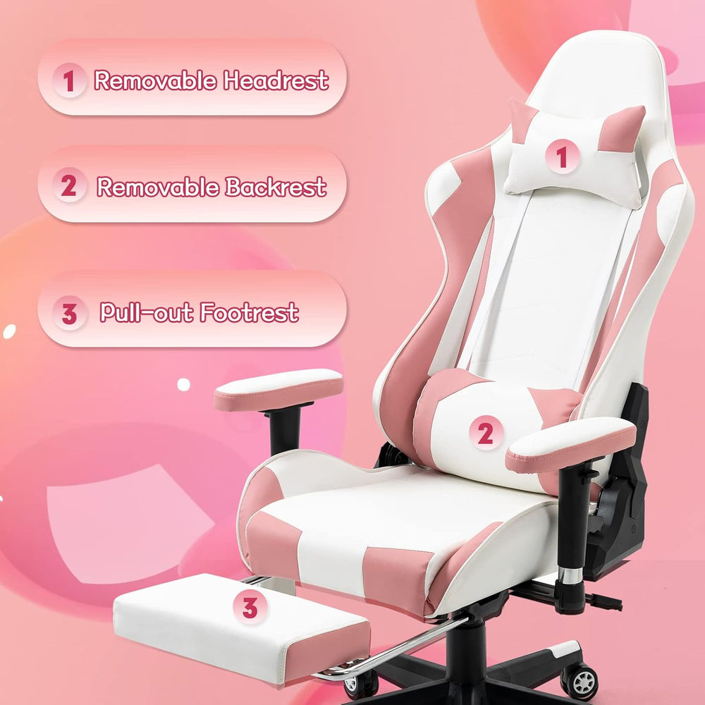Sillas Gamer con reposapiés y soporte lumbar ECOTOUGE