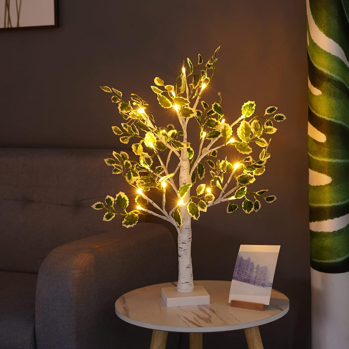 Árbol de Luz LED de 2 pies, con 24 luces, decoración navideña