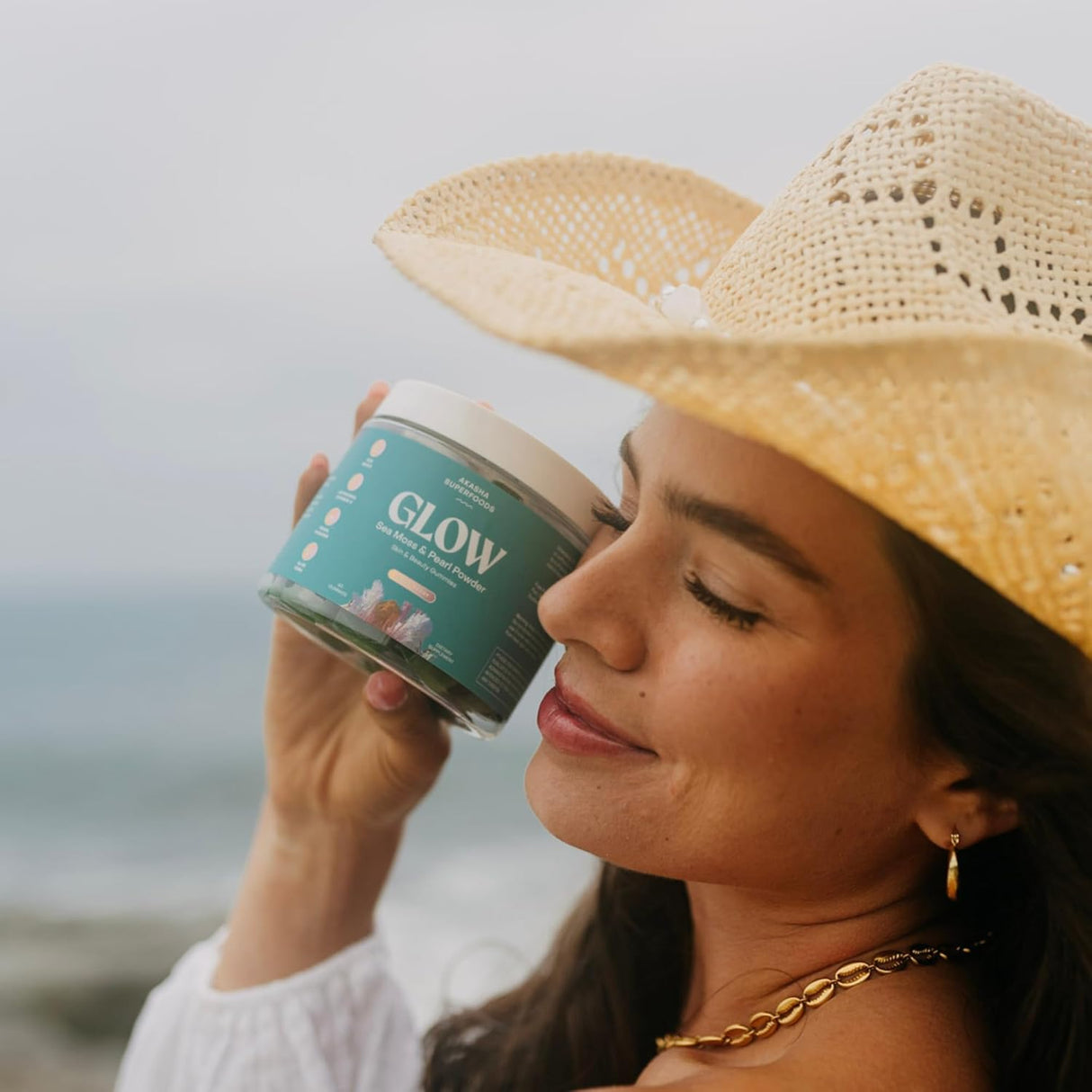 Sea Moss Glow Gummies, Vitaminas para Cabello y Piel, 60 und