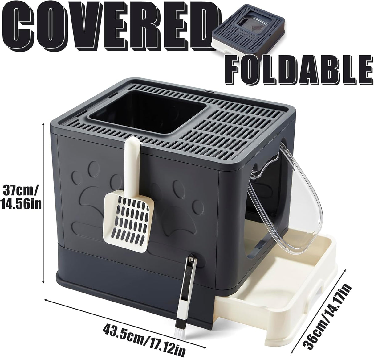 Arenero para gatos con tapa color negro Gefryco