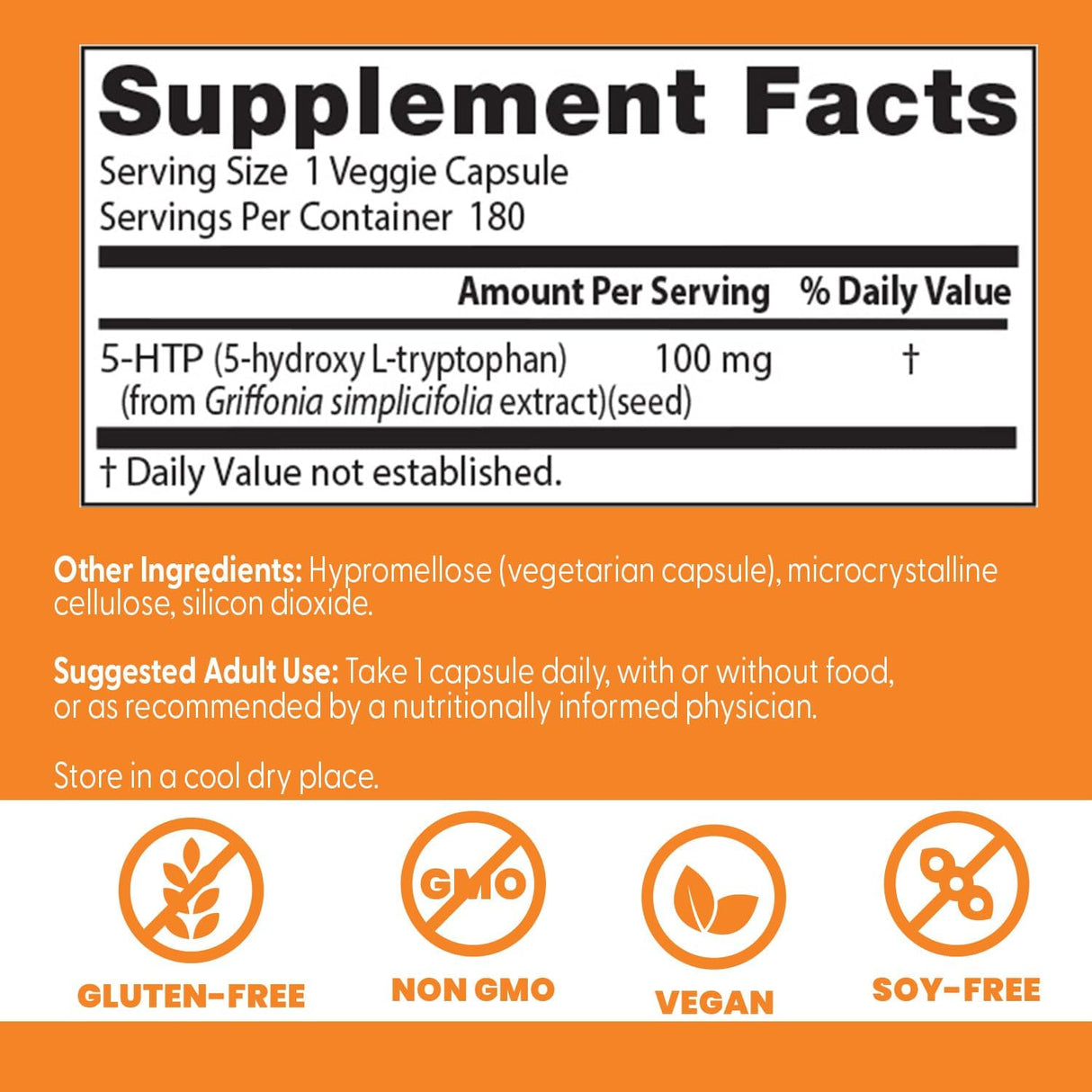 5-HTP de Doctors Best, Apoya Bienestar Mental, 180 Cápsulas Veganas
