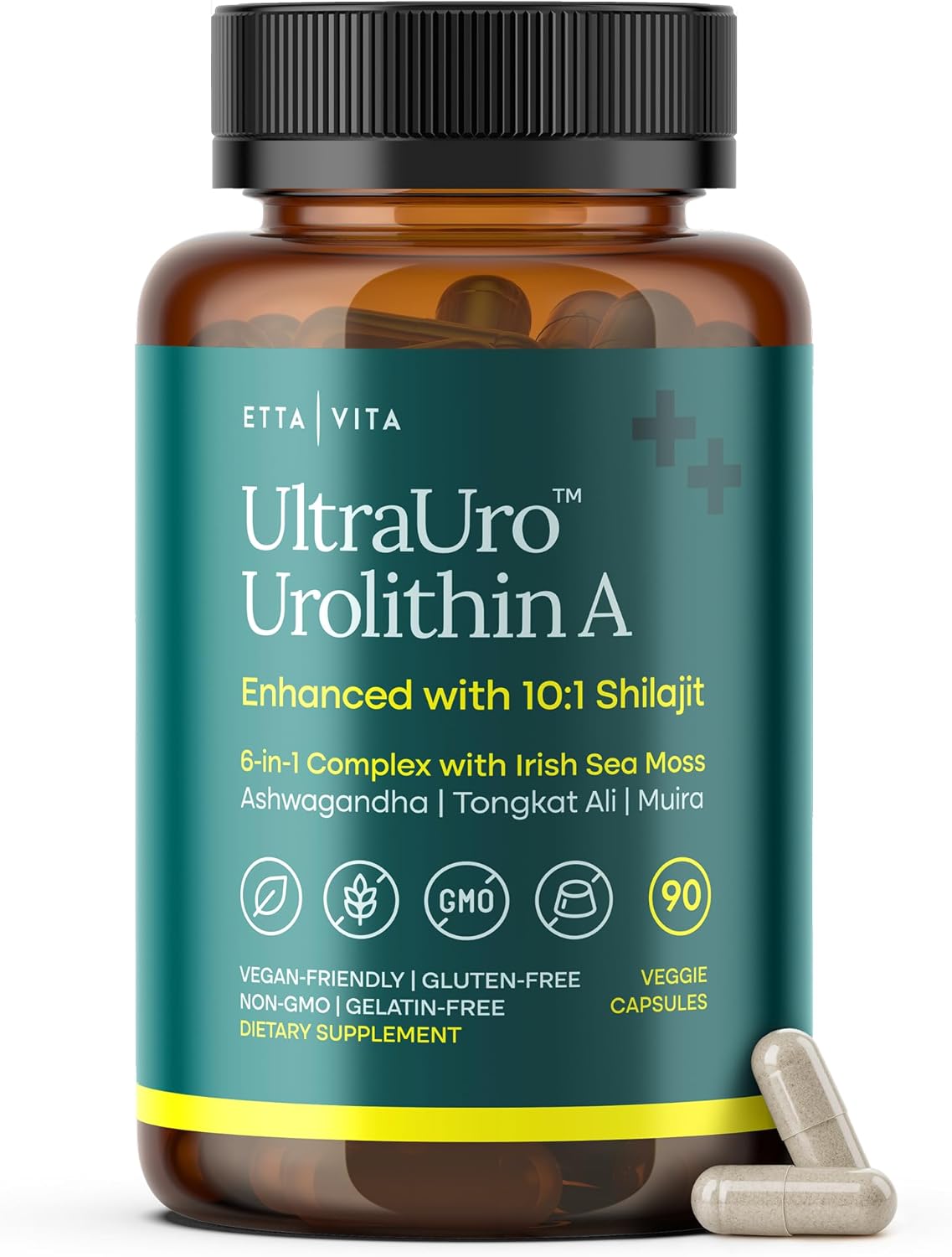 Complejo Antienvejecimiento Urolithin-A con Shilajit, 90 Cápsulas