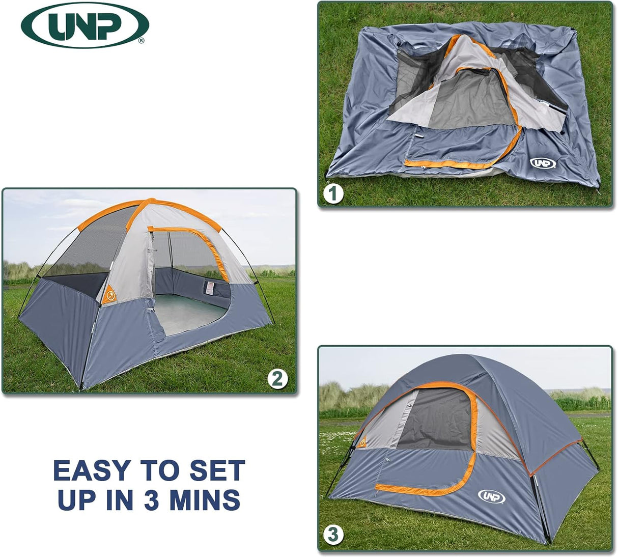 Tienda de Camping 2 Personas, Carpa Impermeable, Modelo Dome