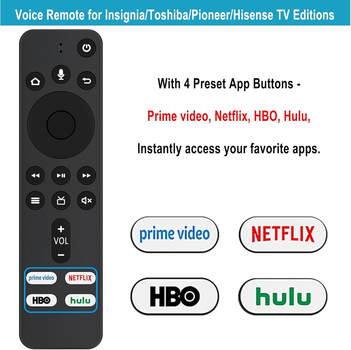 Control Remoto CT-RC1US-19 para TV Smart Insignia/Toshiba