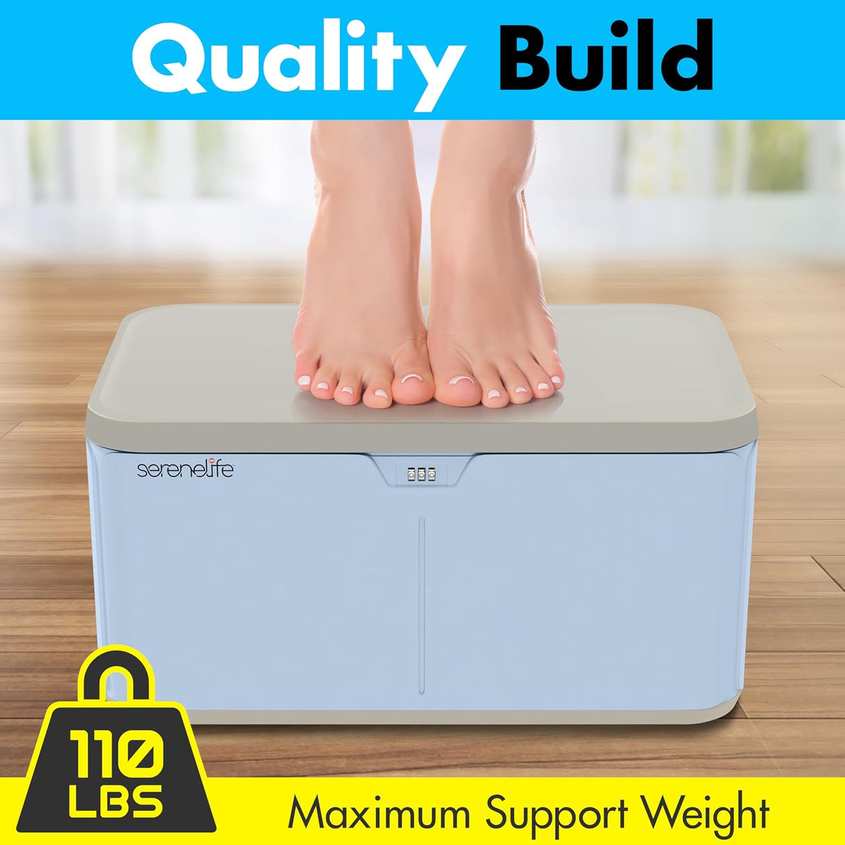 Caja de almacenamiento SereneLife 7 galones con cerradura