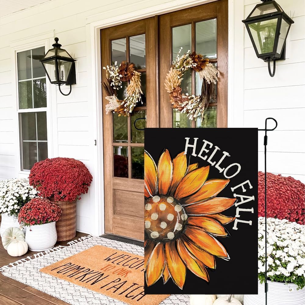 Bandera de Jardín Floral Otoñal Doble Cara 12x18 Pulgadas CF1624-12