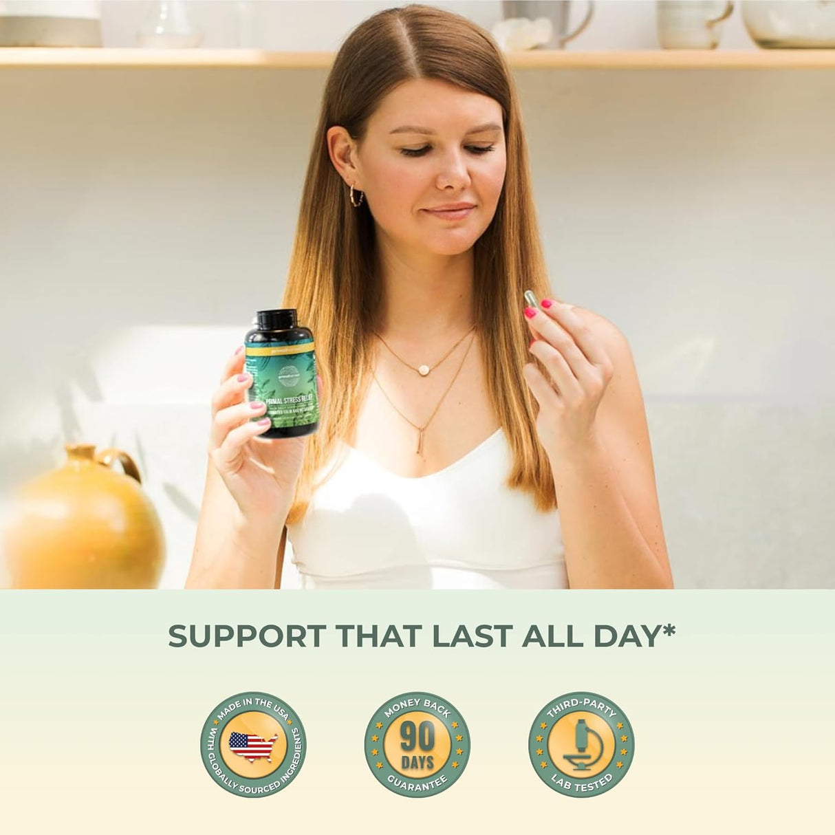 Suplemento para aliviar el estrés para mujeres y hombres