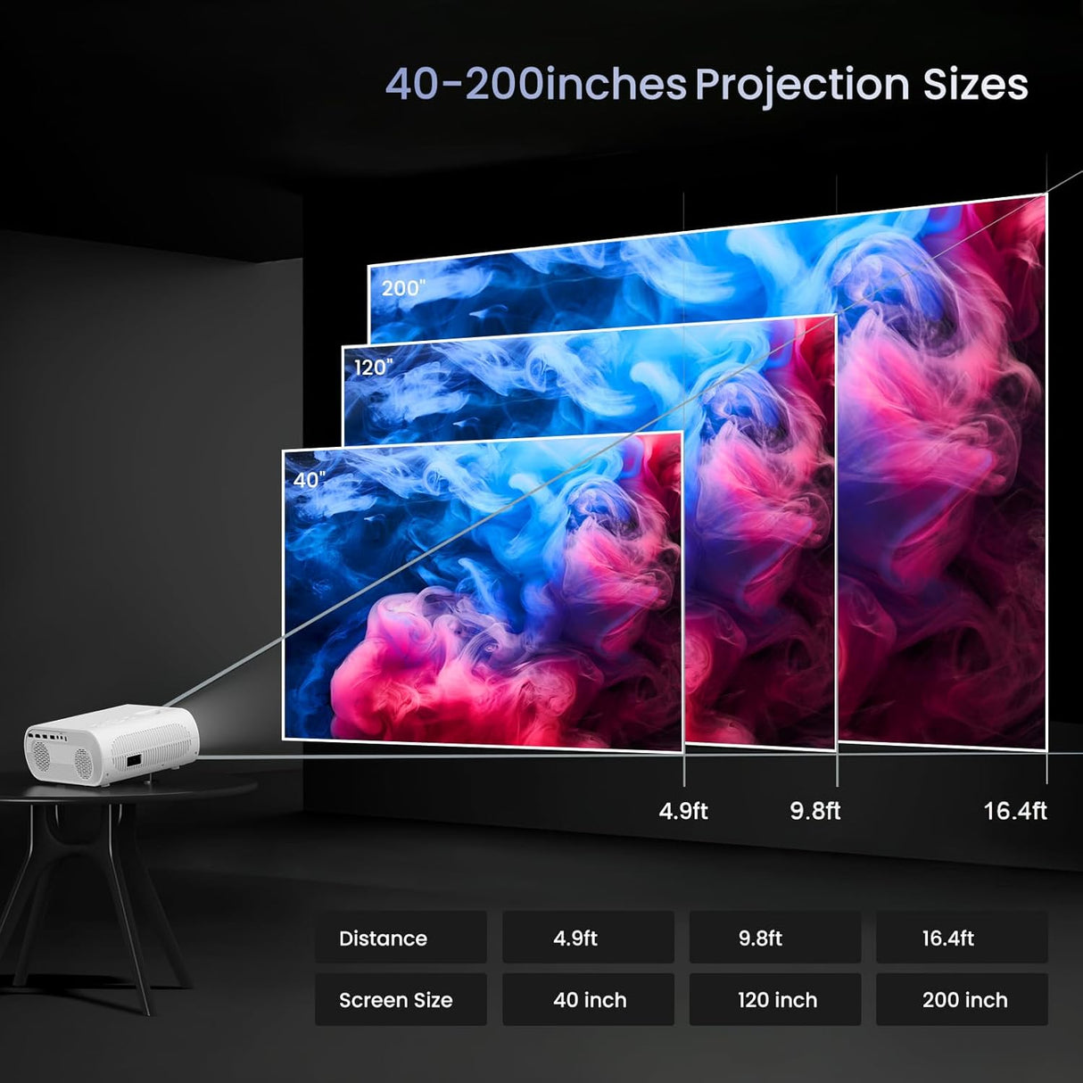 Proyector 1080P Full HD Bluetooth, portátil, compatible con PS5