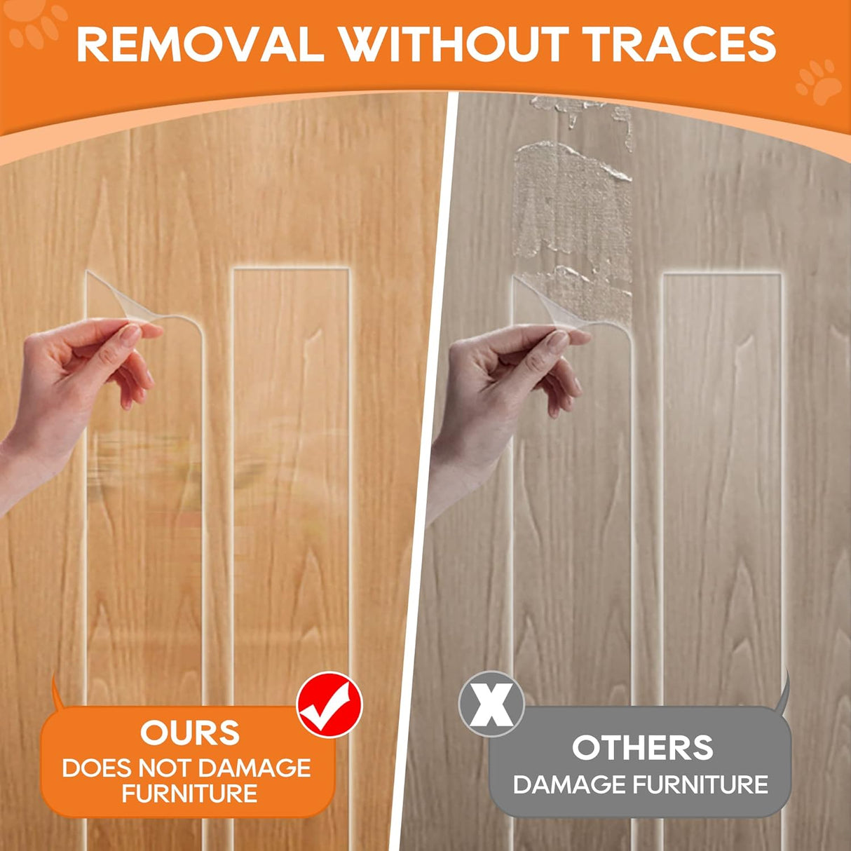 Protector de puerta contra arañazos de gatos transparente