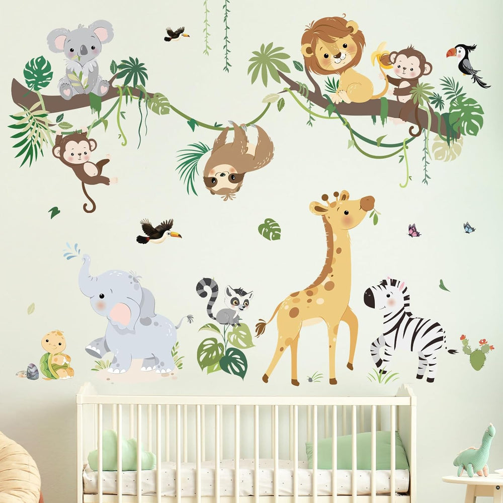 Decalmile Stickers Animales Selva para Habitaciones Infantiles