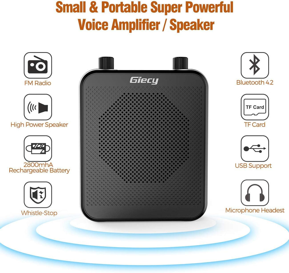 Amplificador de Voz Portátil 30W, Bluetooth, 2800mAh, Micrófono