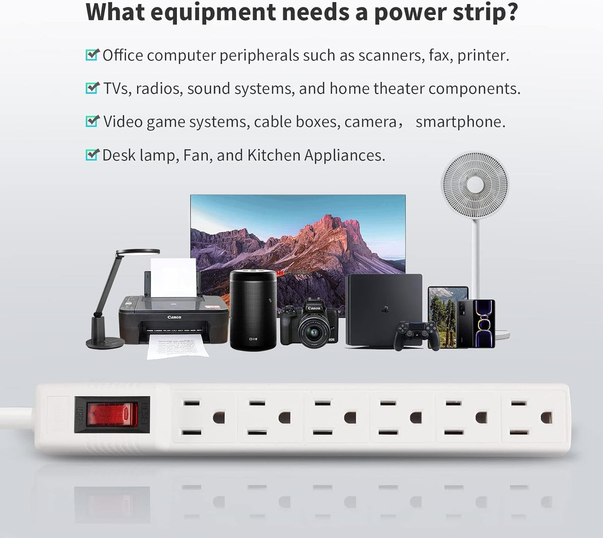 PLUGTUL pack 2 protectores de sobretensiones con 6 tomas