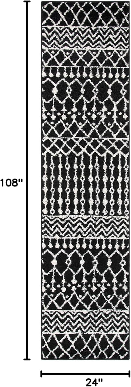 Alfombra Runner Tulum - Diseño Boho Marroquí, Fácil Cuidado, TUL270Z