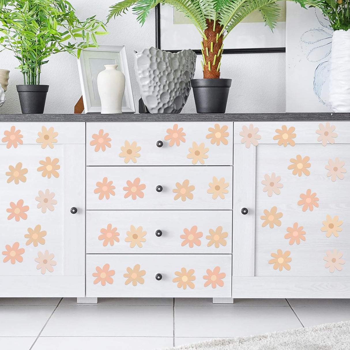 Vinilo Decorativo BBTO Flor de Margarita para Paredes, Simple