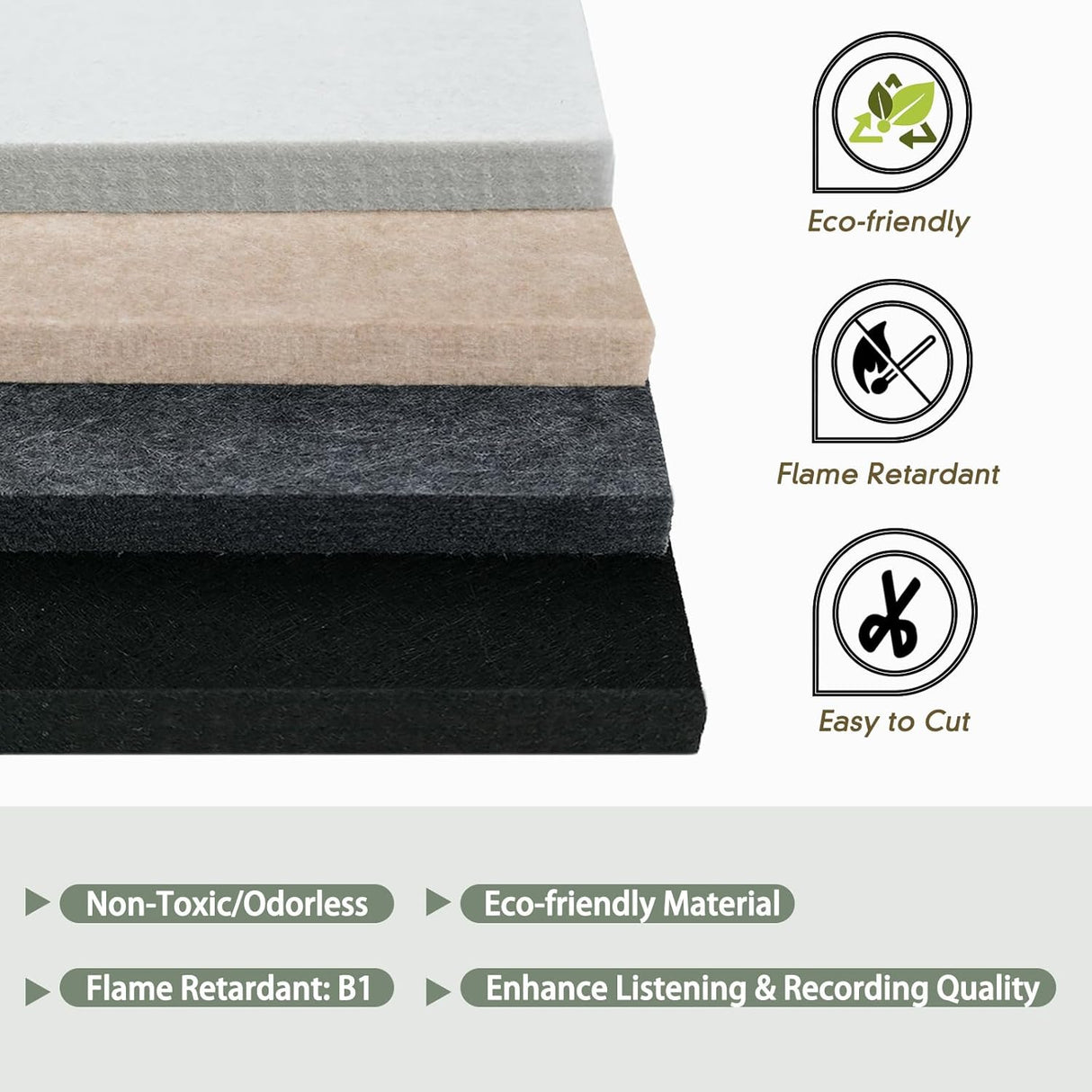 Paneles Acústicos TroyStudio, Absorbentes, Pack de 6, 16x12