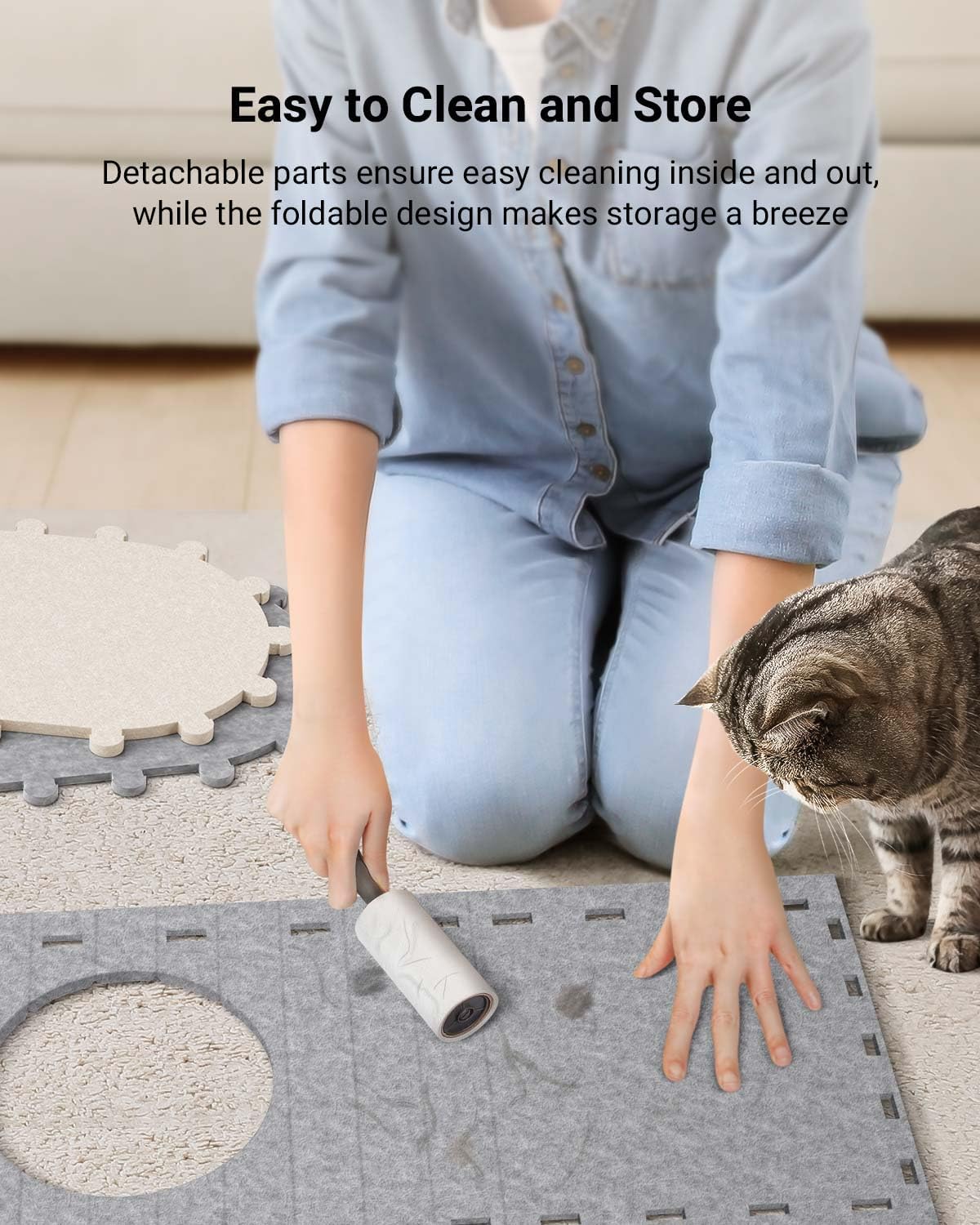 Casa para Gatos DownyPaws, Cueva Enrollable, PeekaPurr