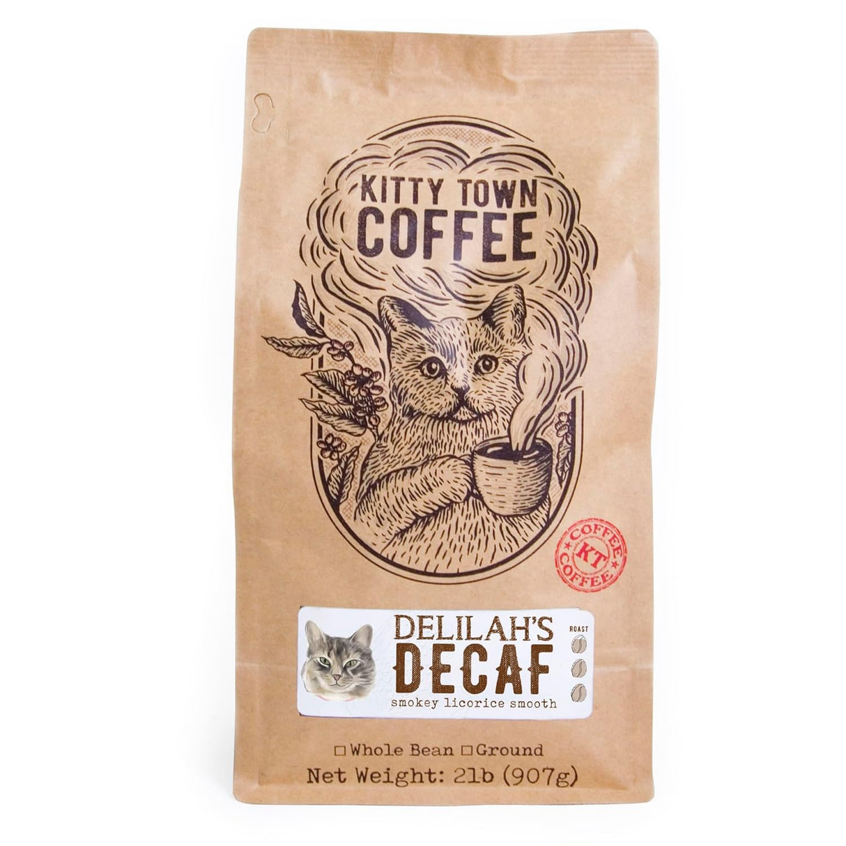 Café Decaf de Brasil 2lb - Kitty Town Coffee - Delilah's Decaf