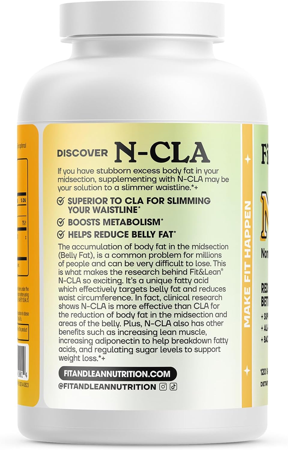 Suplemento N-CLA Fit & Lean, quema grasa, 120 porciones