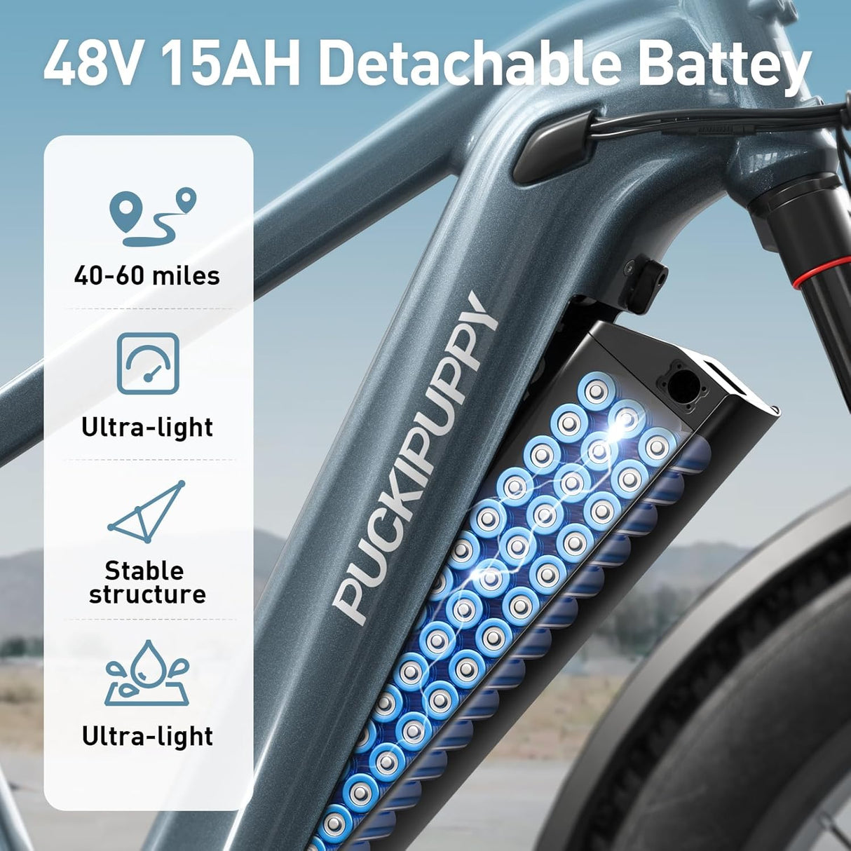 Bicicleta Eléctrica Beagle 960W, 26 Montaña, Batería 48V 15AH