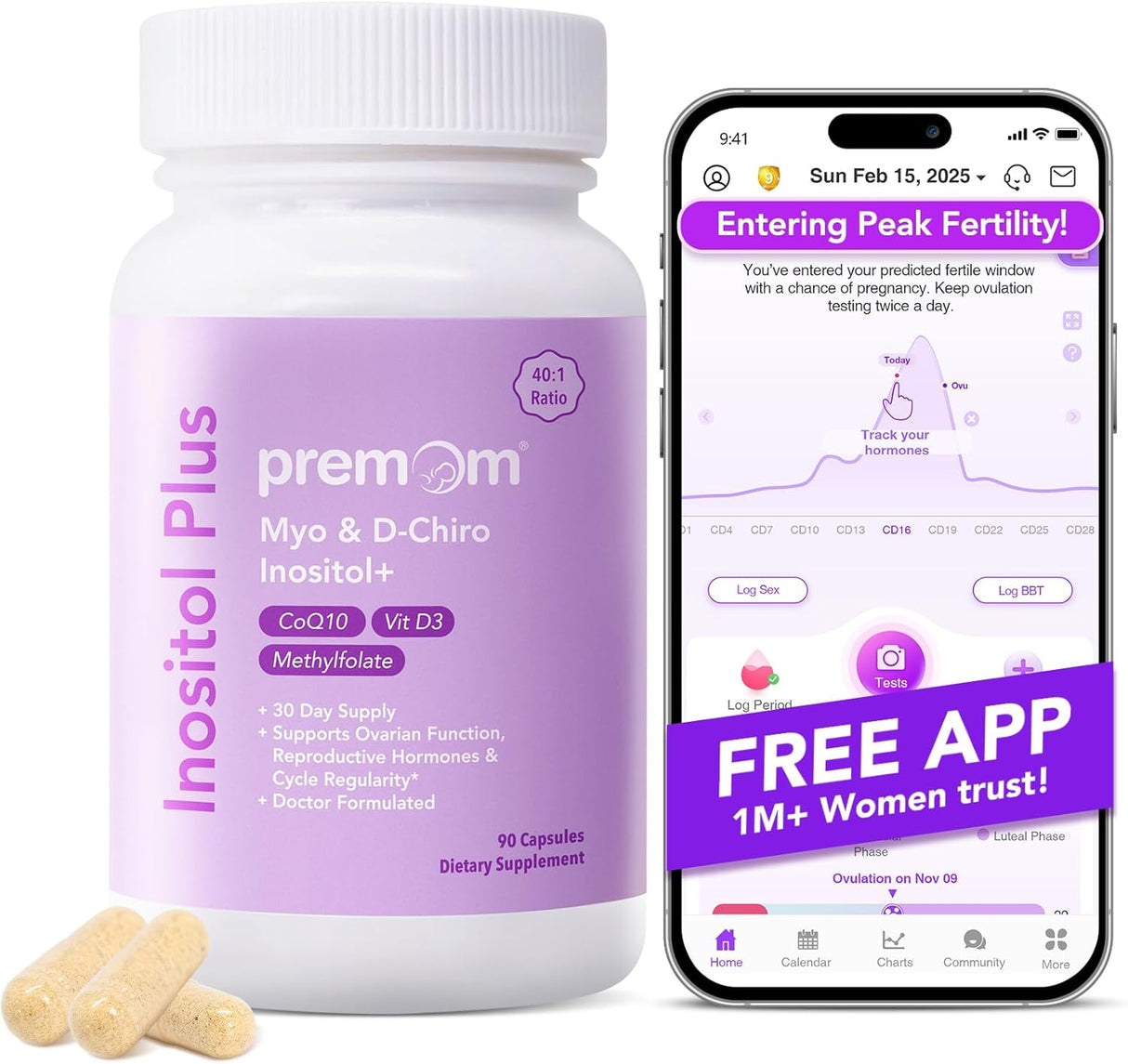 Premom Inositol Plus - 2000mg Myo & 50mg D-Chiro Inositol