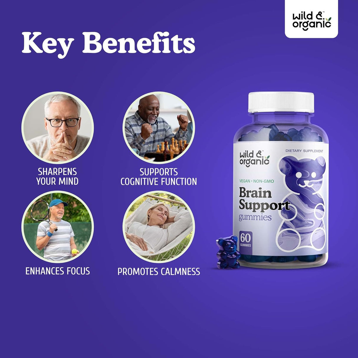 Suplemento Organic Gomitas potenciadoras del cerebro 60 und