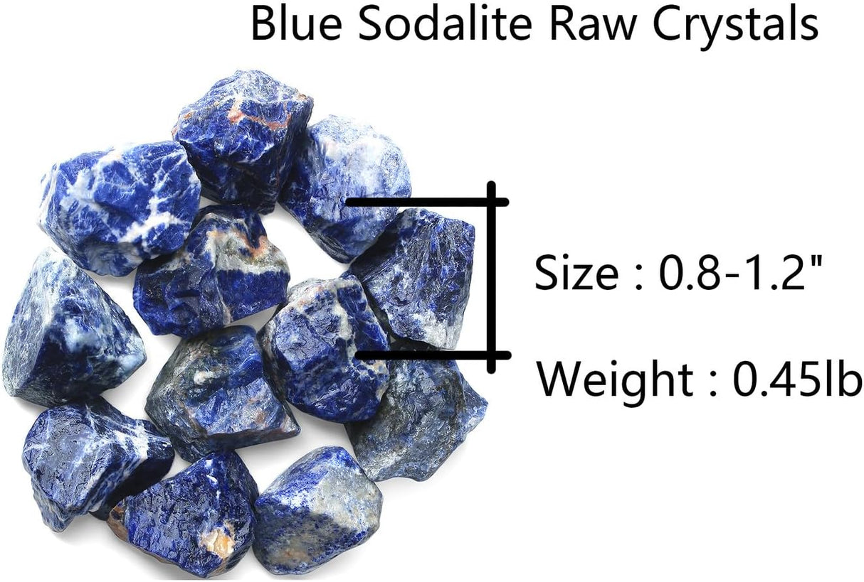 QINJIEJIE Cristales crudos de sodalita azul, piedras en bruto