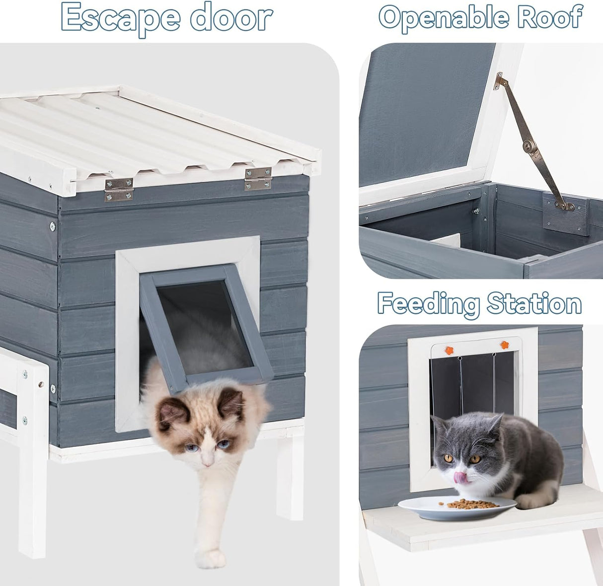 Casa para gatos al aire libre puerta con cortina Petsfit