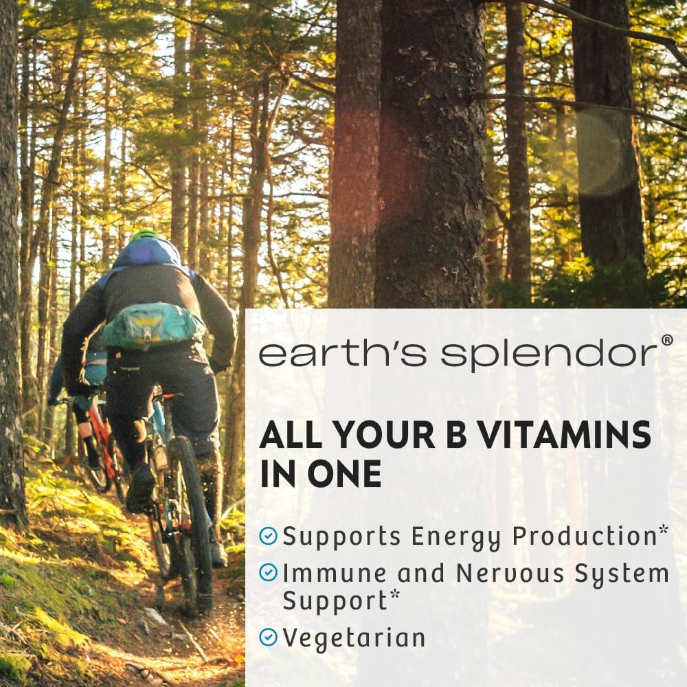 Earth's Splendor Vitamina B Complejo – Energía, Metabolismo, Inmunidad, 60 Tabs