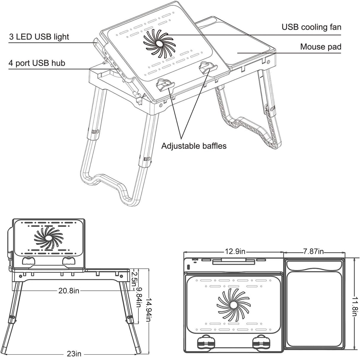 Mesa para computadora portátil escritorio ajustable