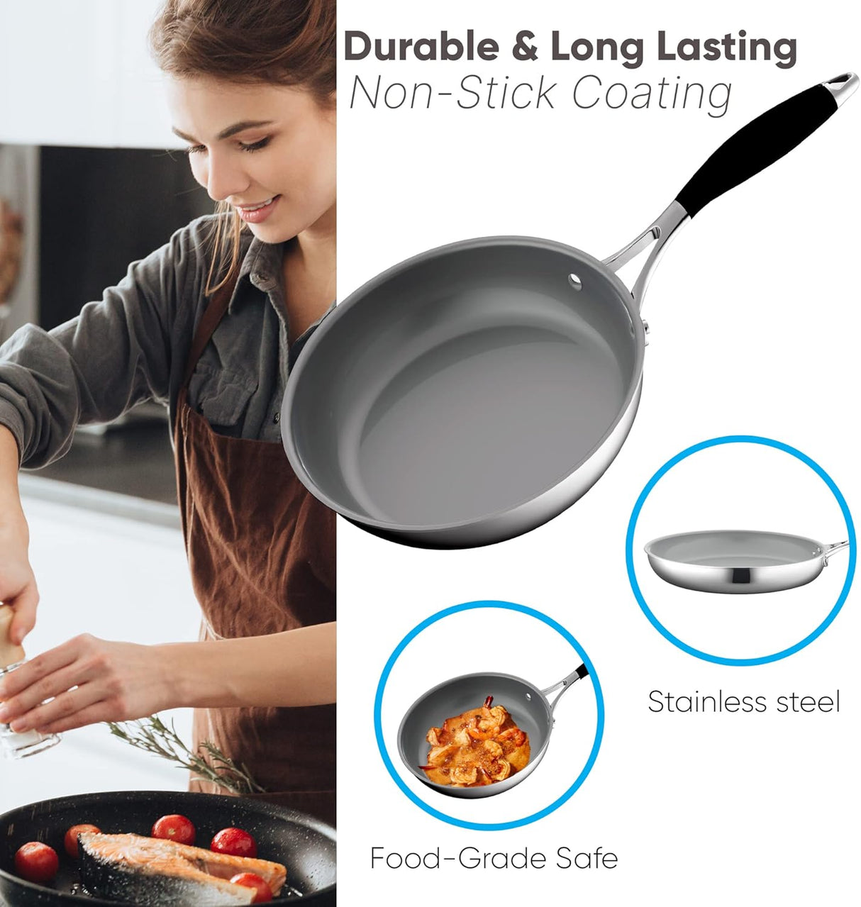 Sartén pequeña de 8 pulgadas NutriChef ACNCSSS12SFP8