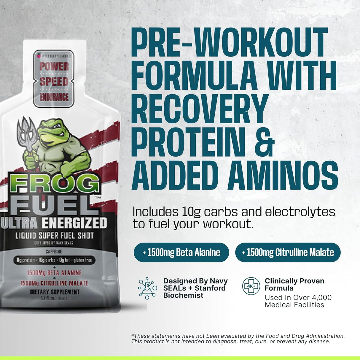 Frog Fuel Shot Energizante: 80mg Cafeína, 1500mg Beta Alanina
