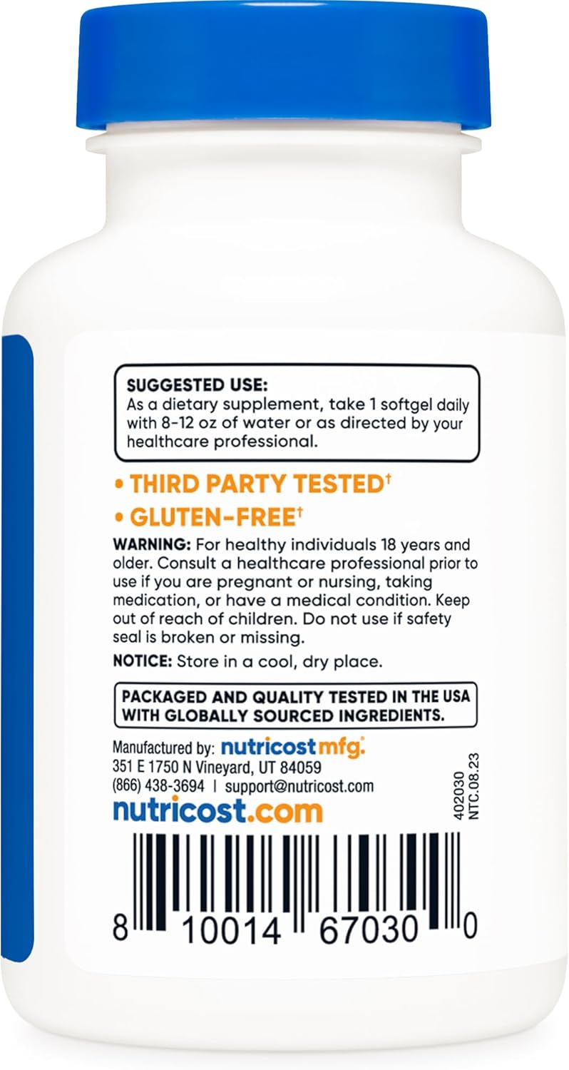 Suplemento Nutricost Zeaxantina con luteína 20 mg 120 cáp