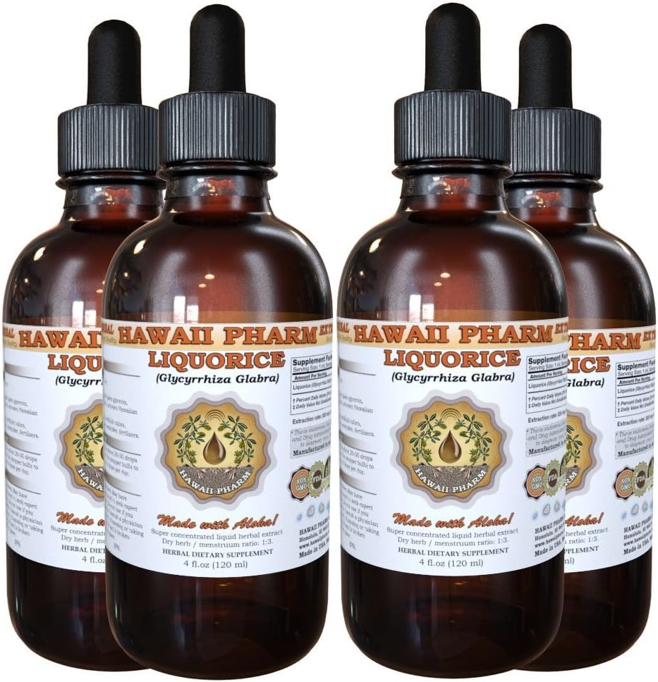 Extracto Líquido de Regaliz Orgánico, 4x4 oz, Glycyrrhiza Glabra