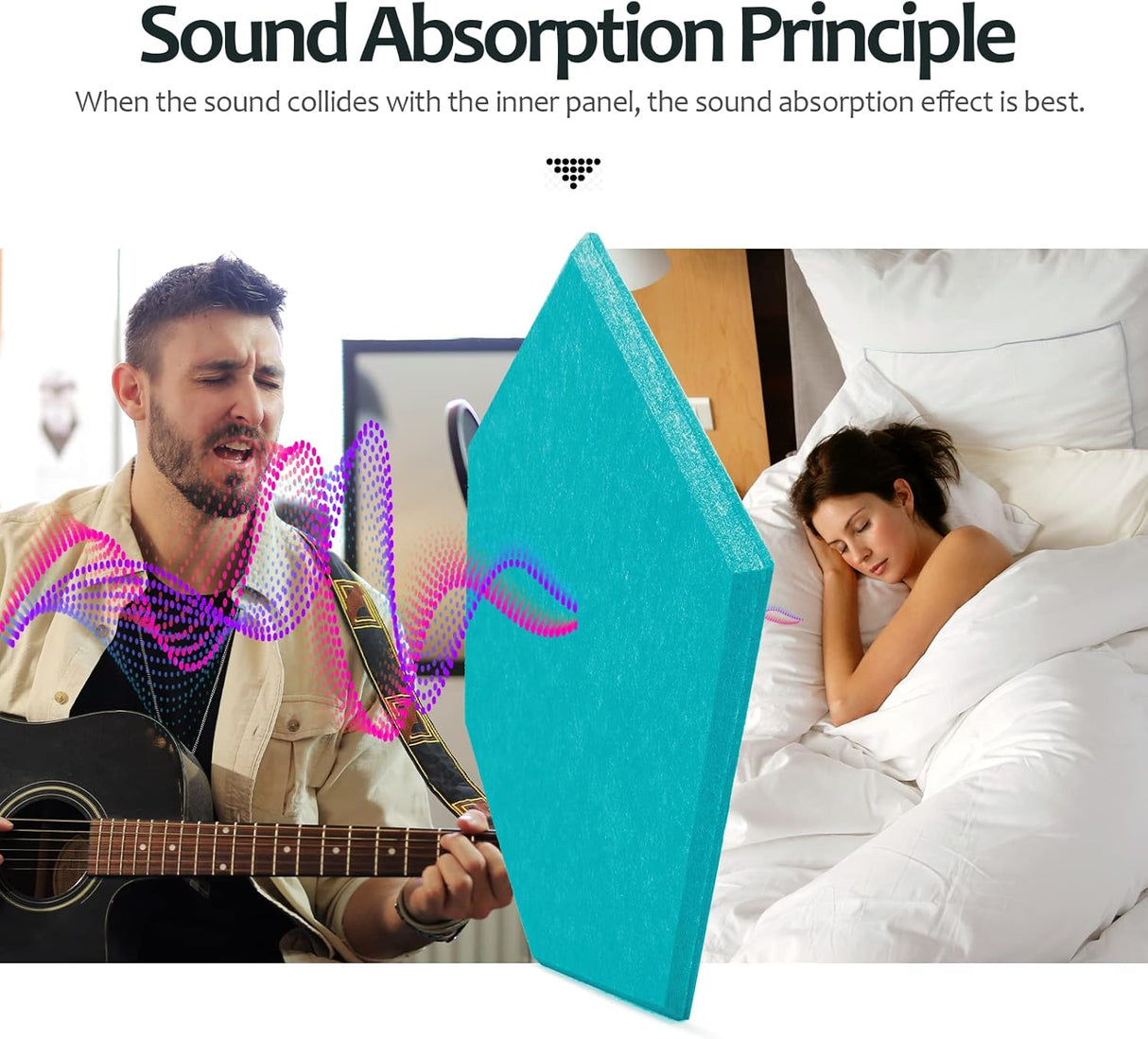 Paneles acústicos hexagonales, alta densidad, 18 piezas, 12 x 10