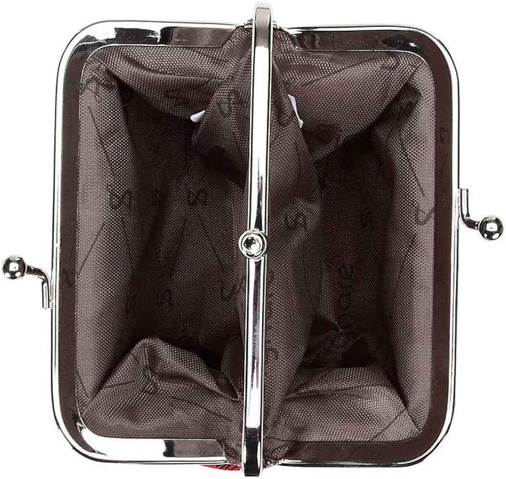 Signare Tapiz doble bolsillo cambio bolsa beso cerradura monedero para mujer, Azteca
