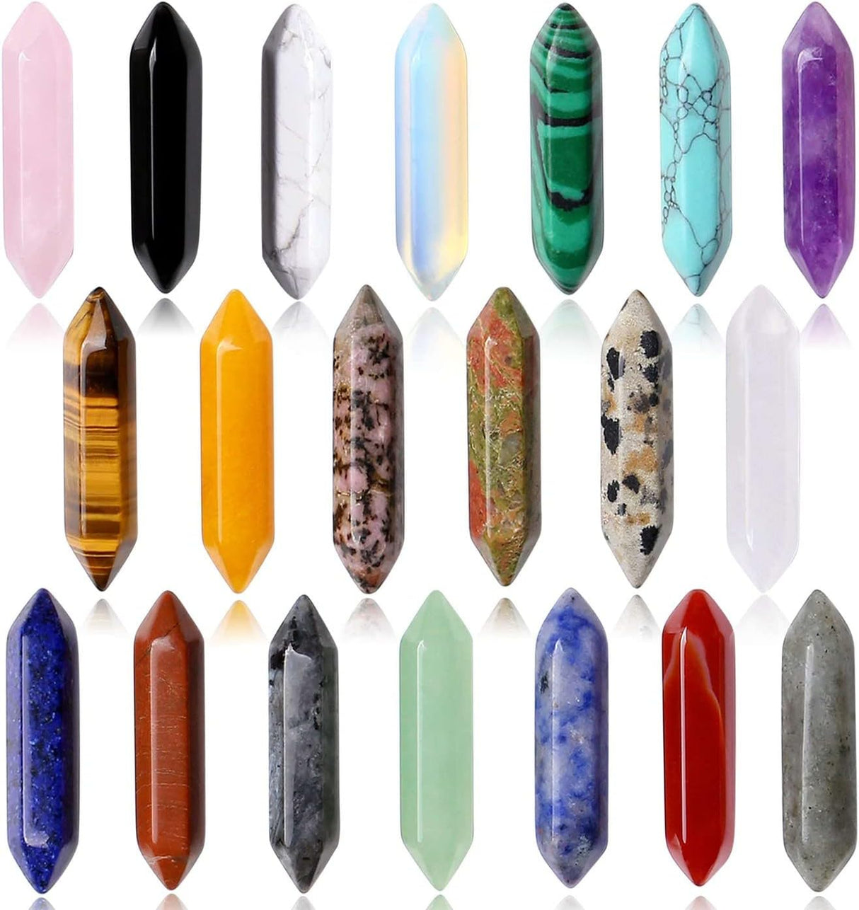 Set de Cristales Sanadores Hexagonales para Meditación