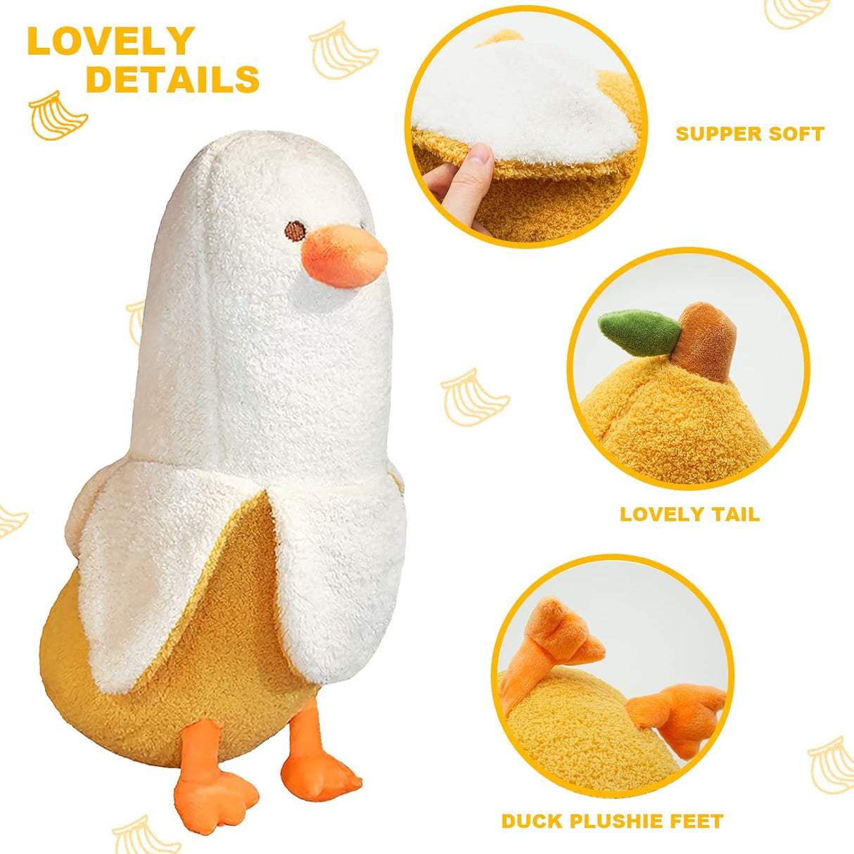 Peluche de pato plátano Tamaño: 50 cm
