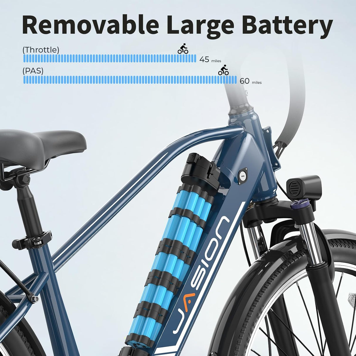 Bicicleta eléctrica Jasion Roamer 1200W, 60 millas, 7 velocidades